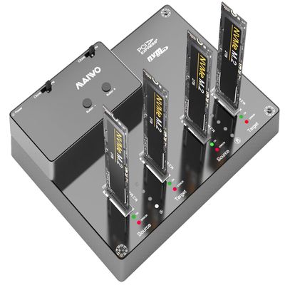 MAIWO 4 Bay M.2 NVME Docking Station, Tool-Free Type- C to NVME SSD Enclosure, Support Offline Clone duplicator and System Disk Clone Function (K3015P2)