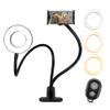 IDANCE LED Ring Light with Cell Phone Clip Stand Holder, 3.5", Grip Flexible Long Arm Gooseneck Bracket Mount Clamp with BT Wireless Remote Control for Desk, Bed, Compatible with iPhone and Smartphone view 1
