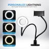 IDANCE LED Ring Light with Cell Phone Clip Stand Holder, 3.5", Grip Flexible Long Arm Gooseneck Bracket Mount Clamp with BT Wireless Remote Control for Desk, Bed, Compatible with iPhone and Smartphone view 2