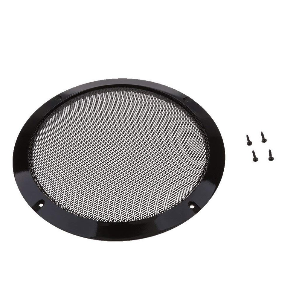 8 Inch Speaker Grills Cover Case with 4 pcs Screws for Speaker Mounting Home Audio DIY - 225mm Outer Diameter Black