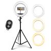iDance LED Ring Light with Cell Phone Holder, 12", USB Powered with BT Wireless Remote Control and Foldable Adjustable Tripod Stand, Selfie, Makeup Ring Light with Universal iPad Mini Holder view 1