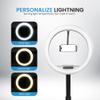 iDance LED MS1804 10-inch Ring Light with Cellphone Holder USB Powered with BT Remote Control Foldable Adjustable Tripod Stand Selfie Makeup Ring Light view 2