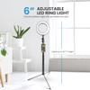 iDance LED Ring Light with Cell Phone Holder, 6", USB Powered with BT Wireless Remote Control and Foldable Adjustable Tripod Stand, Selfie, Makeup Ring Light view 3