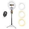 iDance LED Ring Light with Cell Phone Holder, 10", USB Powered with BT Wireless Remote Control and Foldable Adjustable Tripod Stand, Selfie, Makeup Ring Light with Universal iPad Mini Holder view 1