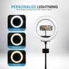 iDance LED Ring Light with Cell Phone Holder, 10", USB Powered with BT Wireless Remote Control and Foldable Adjustable Tripod Stand, Selfie, Makeup Ring Light with Universal iPad Mini Holder view 2
