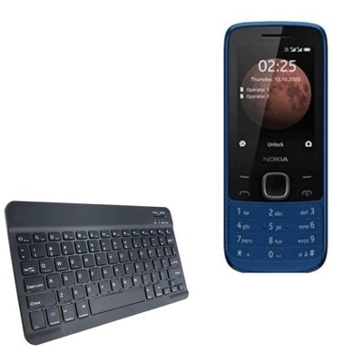 BoxWave Keyboard Compatible with Nokia 225 4G - SlimKeys Bluetooth Keyboard, Portable Thin with Chiclet-Style Keys - Jet Black