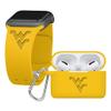 Affinity Bands West Virginia Mountaineers Engraved Silicone Combo Package Compatible with Apple Watch and AirPods Pro (42/44/45/49mm (46mm Series 11) Yellow) view 1