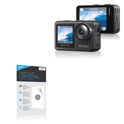 BoxWave Screen Protector Compatible With AKASO Brave 7 LE - ClearTouch Crystal (2-Pack), HD Film Skin - Shields From Scratches