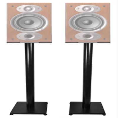 Rockville RS37B 37-in Steel Bookshelf Speaker and Studio Monitor Stands, Adjustable Top Plate, Cable Management, Non-Slip Rubber Pads, for Home Studio and Theater, 2-Piece