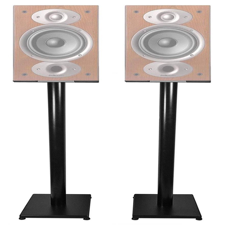 Rockville RS37B 37-in Steel Bookshelf Speaker and Studio Monitor Stands, Adjustable Top Plate, Cable Management, Non-Slip Rubber Pads, for Home Studio and Theater, 2-Piece