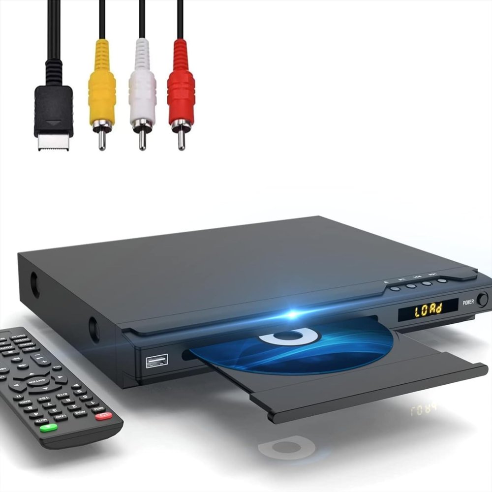 HDMI DVD Players for TV, All Region Free DVD Player with HDMI&RCA Cable, Remote Control, Dual Microphone Ports, USB Input, Support NTSC/PAL System
