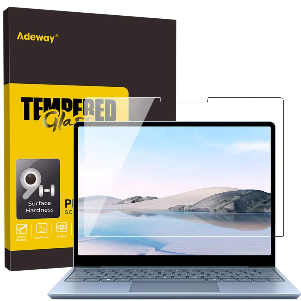 Adeway Tempered Glass Screen Protector for Surface Laptop Go 2 12.4 inch 2022, 9H Hardness, Scratch Resist,HD Transparent, Also For Microsoft Surface Go 2020