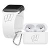 Affinity Bands Wisconsin Badgers Engraved Silicone Combo Package Compatible with Apple Watch and AirPods Pro (38/40/41mm (42mm Series 11) White) view 1