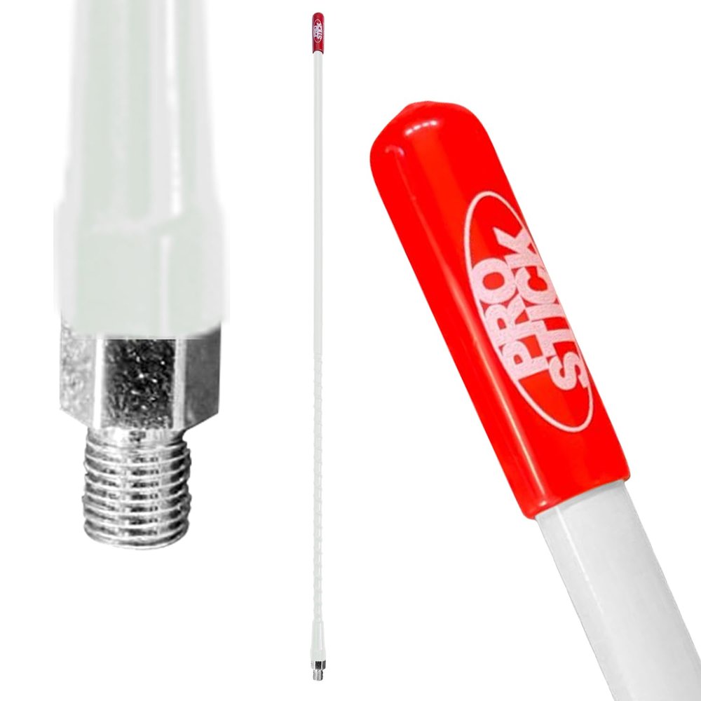 Prostick 2-Foot Fiberglass Passive CB Antenna  White, Handles Up to 1000W Input