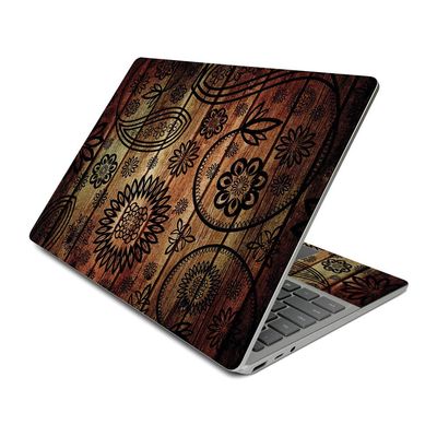 MightySkins Skin Compatible with Surface Laptop Go (2020) - Wooden Floral | Protective, Durable, and Unique Vinyl Decal wrap Cover | Easy to Apply, Remove, and Change Styles | Made in The USA