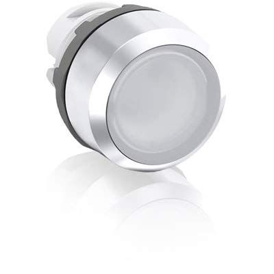 Pushbutton Switch, PB Main WHT Flush Ill Metal, MP2-31W