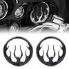 GZYF Motorcycle Flame Style Speaker Accent Trims for Harley Electra Glide FLHT 1996-2013, Street Glide FLHX 2006-2013, Trike FLHTCUTG FLHXXX 2009-2013, Black view 3