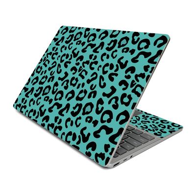 MightySkins Skin Compatible with Surface Laptop Go (2020) - Teal Leopard | Protective, Durable, and Unique Vinyl Decal wrap Cover | Easy to Apply, Remove, and Change Styles | Made in The USA