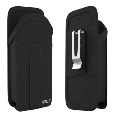 Agoz Carrying Case For Motorola T460, Motorola SL300, SL7550E SL7550,SL7580 SL7580E,SL7590 SL7590E Two Way Radio Walkie Talkie Vertical Holster Cover with Metal Clip, Belt Loops, Card Holder (No Flip)