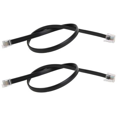 Oumefar 2pcs RJ25 Cable Robot Parts for Machine Equipment, Double Crystal Head Sensor Cable RJ25 Extension Cable 6 Pin 6P6C RJ25
