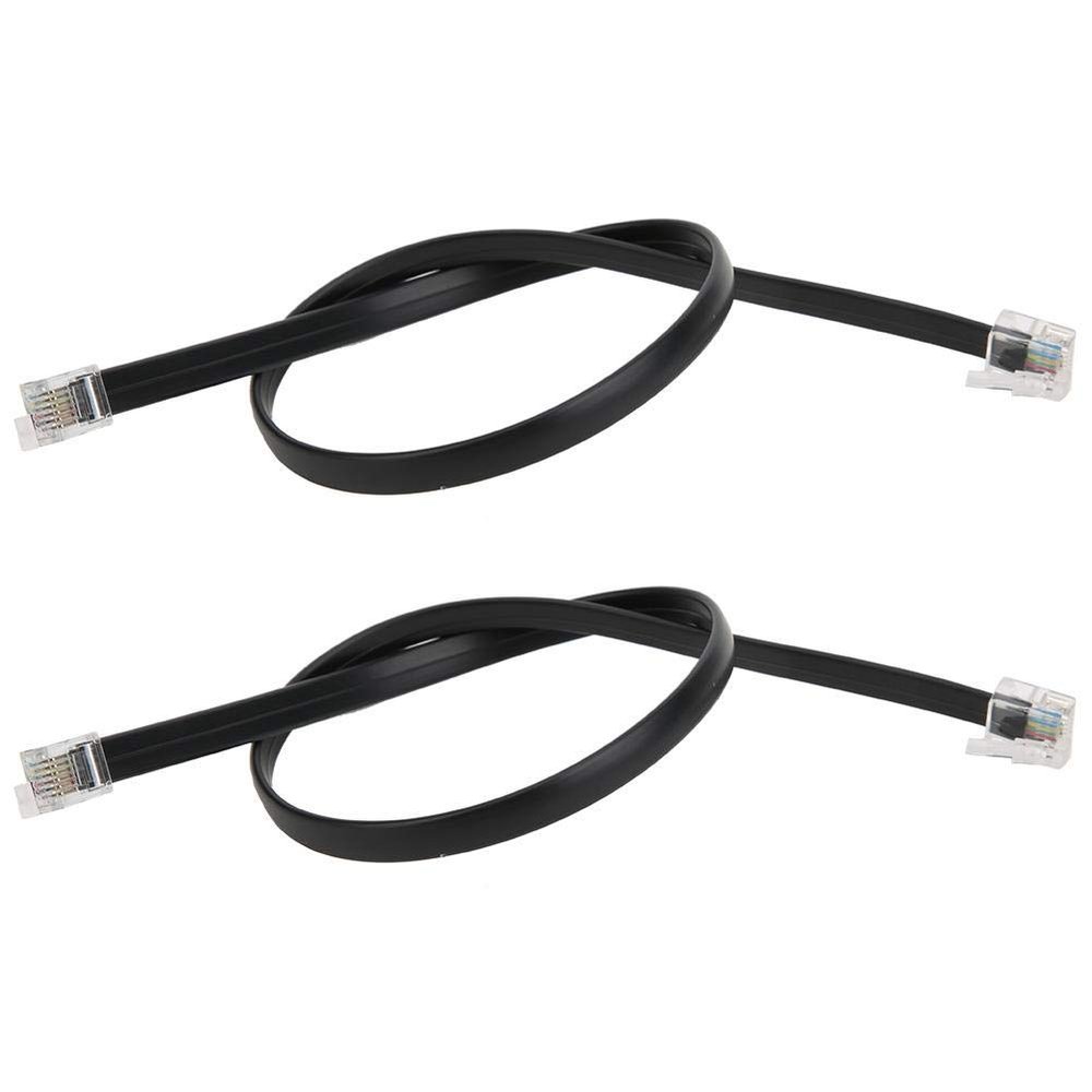 Oumefar 2pcs RJ25 Cable Robot Parts for Machine Equipment, Double Crystal Head Sensor Cable RJ25 Extension Cable 6 Pin 6P6C RJ25