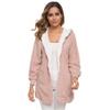 Andongnywell Women Plus Size Winter Warm Hoodie Coat Wool Zipper Cotton Outwear Lamb Wool Hooded Cardigan Jacket (Apricot,XXL) view 2