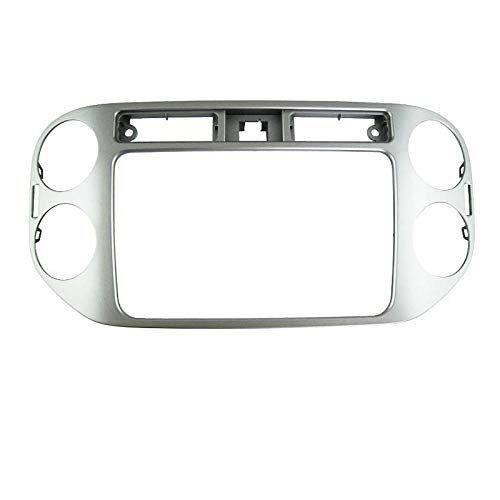 9 inch Car Radio Fascia Frame for 2013 Volkswagen Tiguan Silver DVD GPS Navi Player Panel Dash Kit Installation Stereo Frame Trim Bezel