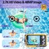 Underwater Camera Full HD 2.7K 48MP Waterproof Camera for Snorkeling Dual Screen Waterproof Camera Digital with Self-Timer and 16X Digital Zoom view 2
