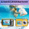 Underwater Camera Full HD 2.7K 48MP Waterproof Camera for Snorkeling Dual Screen Waterproof Camera Digital with Self-Timer and 16X Digital Zoom view 4