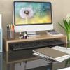 Monitor Riser 1 Layer Multi-Function Wooden Monitor Stand Tv Computer High Bracket Desktop Base Heightening Rack (Wooden Color) view 3