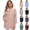 Andongnywell Women Plus Size Winter Warm Hoodie Coat Wool Zipper Cotton Outwear Lamb Wool Hooded Cardigan Jacket (Red Wine,L) view 4