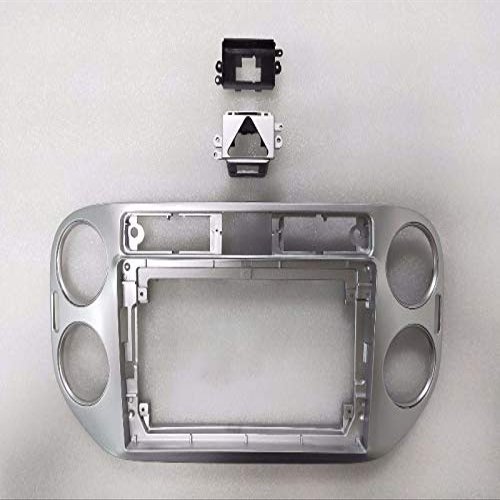 9 inch Car Radio Fascia Frame for Volkswagen Tiguan 2013 Silver DVD GPS Navi Player Panel Dash Kit Installation Stereo Frame Trim Bezel