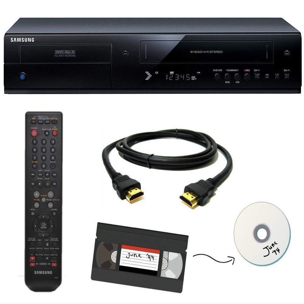 Samsung VHS to DVD Recorder VCR Combo w/ Remote, HDMI (Renewed)