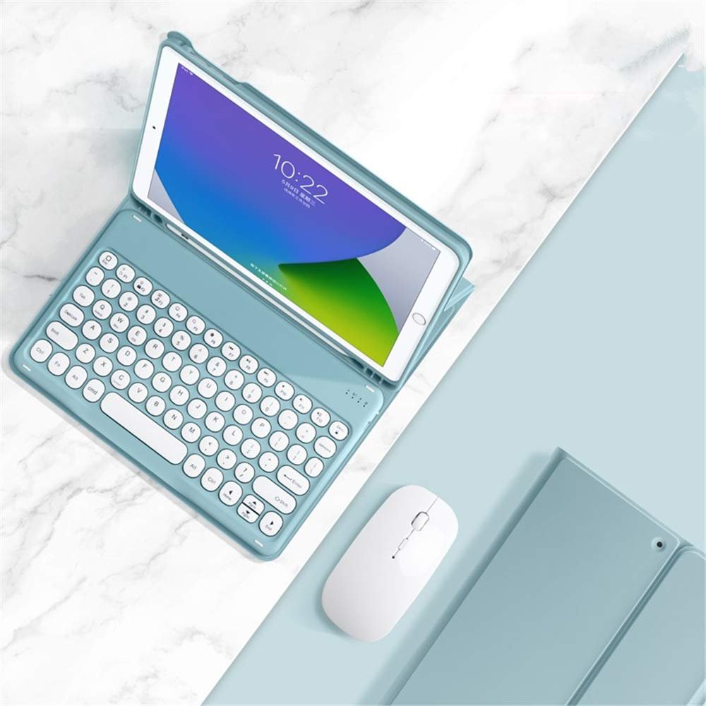 2020 New iPad 10.9 Keyboard case with Wireless Mouse Built-in Pencil Holder Removable iPadAir4 Wireless Bluetooth Keyboard case for Ladies and Girls (iPadAir42020, Blue (Square Key))