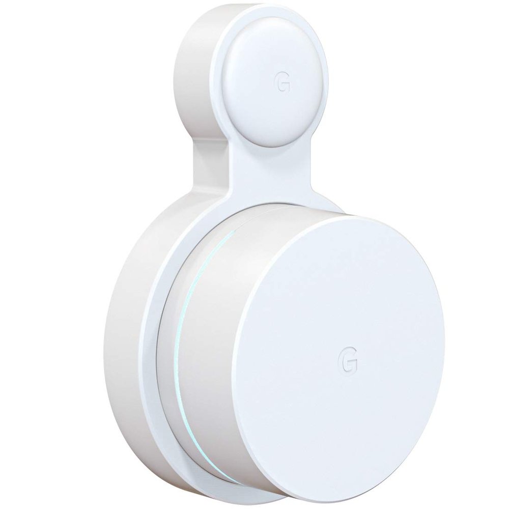 Pefecon Outlet Wall Mount for Google WiFi AC1200, No Messy Wires Space Saving Easily Be Moved Outlet Mount for Google Mesh WiFi Router, Best Design for Winding Power Cord (1 Pack)