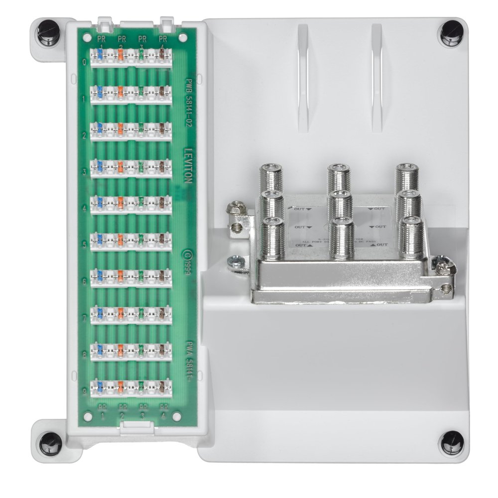 Leviton Telephone and 8-Way Video Panel 47603-2G8