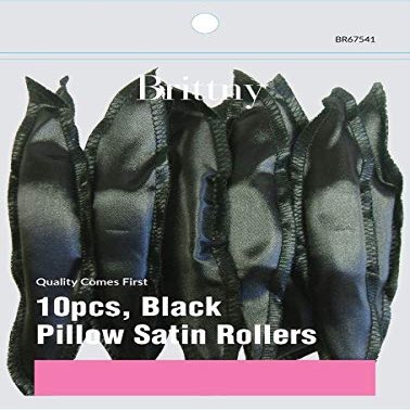 Brittny Roller Pillow Satin-Black 10Ct (Pack of 4)