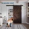 FREDBECK 42in x 84in Brown Barn Door with 7ft (84inch) Barn Door Hardware Track Kit and Handle Included, Double Surfaces,Simple Assembly is Required,K-Frame,Coffee view 4