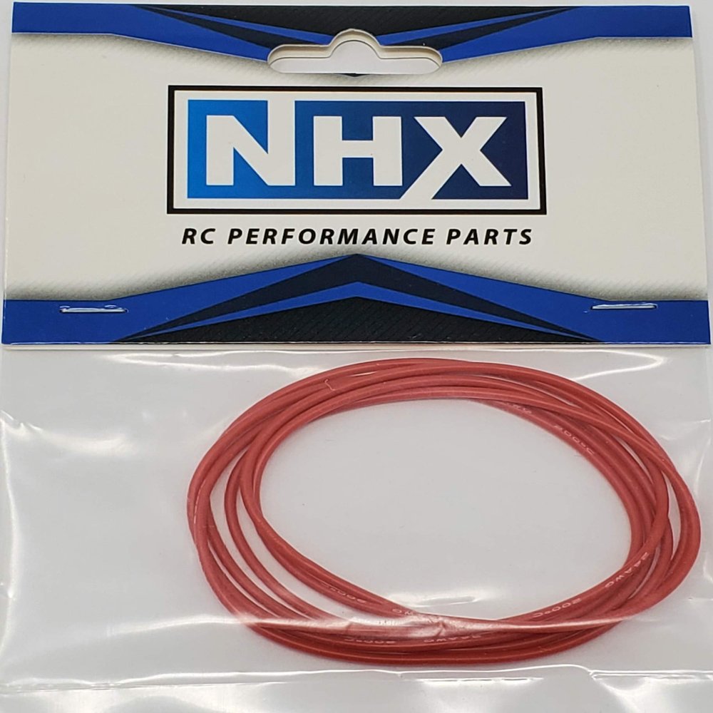 NHX RC Pro Silicone Wire 24 AWG Gauge 3 FT Red