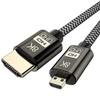 Cablecc Micro HDMI to HDMI 2.1 Ultra-HD UHD 8K 60hz 4K 120hz Cable 48Gbs HDMI Cord for Camera Tablet 1M view 2