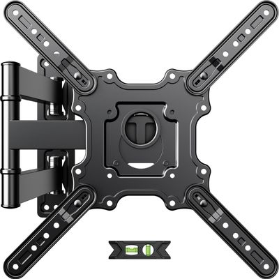 USX MOUN TV Wall Mount for Most 26-60 Inch TVs up to 77 lbs, Full Motion Wall Mount TV Bracket with Swivel Tilt Single Stud Design for Corner, Max VESA 400x400mm fit Most 32 40 42 43 50 55 60 TVs