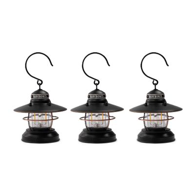 Barebones Edison Mini Lantern  3 Packs Antique Bronze, Vintage LED Camping Lantern with Adjustable Brightness  Compact Weatherproof Outdoor Lantern for Hiking, Tents, Fishing, and Home Decor
