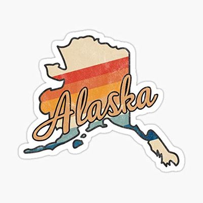Alaska State | Colorful Retro 70s Design Sticker - Sticker Graphic - Auto, Wall, Laptop, Cell, Truck Sticker for Windows, Cars, Trucks