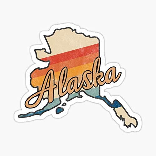 Alaska State | Colorful Retro 70s Design Sticker - Sticker Graphic - Auto, Wall, Laptop, Cell, Truck Sticker for Windows, Cars, Trucks