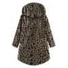 Andongnywell Ladies Button Plush Tops Hooded Loose Cardigan Women's Jacket Solid Color Pullover Tunic Tops (Leopard 2,Medium) view 2