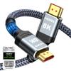 Highwings 8K 10K 4K HDMI Cable 48Gbps 6.6FT/2M, Certified Ultra High Speed HDMI Cable Braided Cord-4K@120Hz 8K@60Hz, DTS:X, HDCP 2.2 & 2.3, HDR 10 Compatible with Roku TV/PS5/HDTV/Blu-ray view 1
