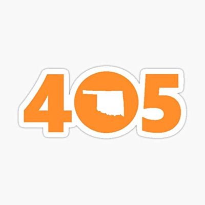 405 Oklahoma Proud Orange Sticker - Sticker Graphic - Auto, Wall, Laptop, Cell, Truck Sticker for Windows, Cars, Trucks