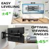 Outdoor TV Wall Mount for 47-90 Inch Television, Mount with Swivel and Tilt, Full Motion Weatherproof TV Bracket with Articulating Dual Arms, Max VESA 600X400 mm, 132lbs view 3