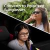 HyperX Spectre React - Gaming Eyewear, Blue Light Blocking Glasses, UV Protection, Ultem Frame, Crystal Clear Lenses, Microfiber Bag, Hard Case Small w. Polarized Clip Crystal Grey view 4