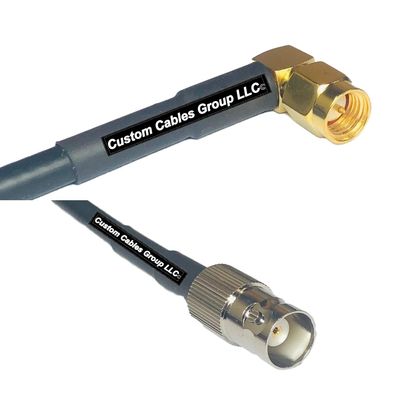 25 feet RG58 SMA Male Angle to BNC Female RF Pigtail Coaxial Cable
